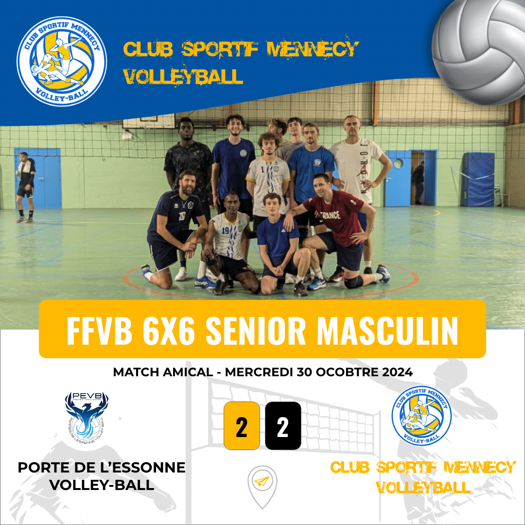 Résultat Match amical 30/10/2024 - FFVB 6x6 Senior Masculin CSMVB VS PEVB