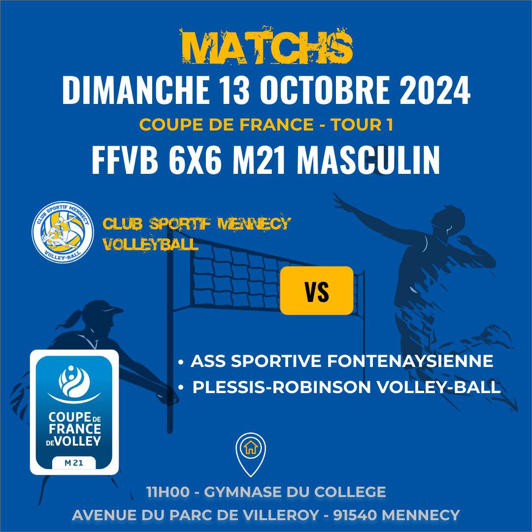 Match du 13/10/2024 - Coupe de France - FFVB 6x6 M21 Masculin