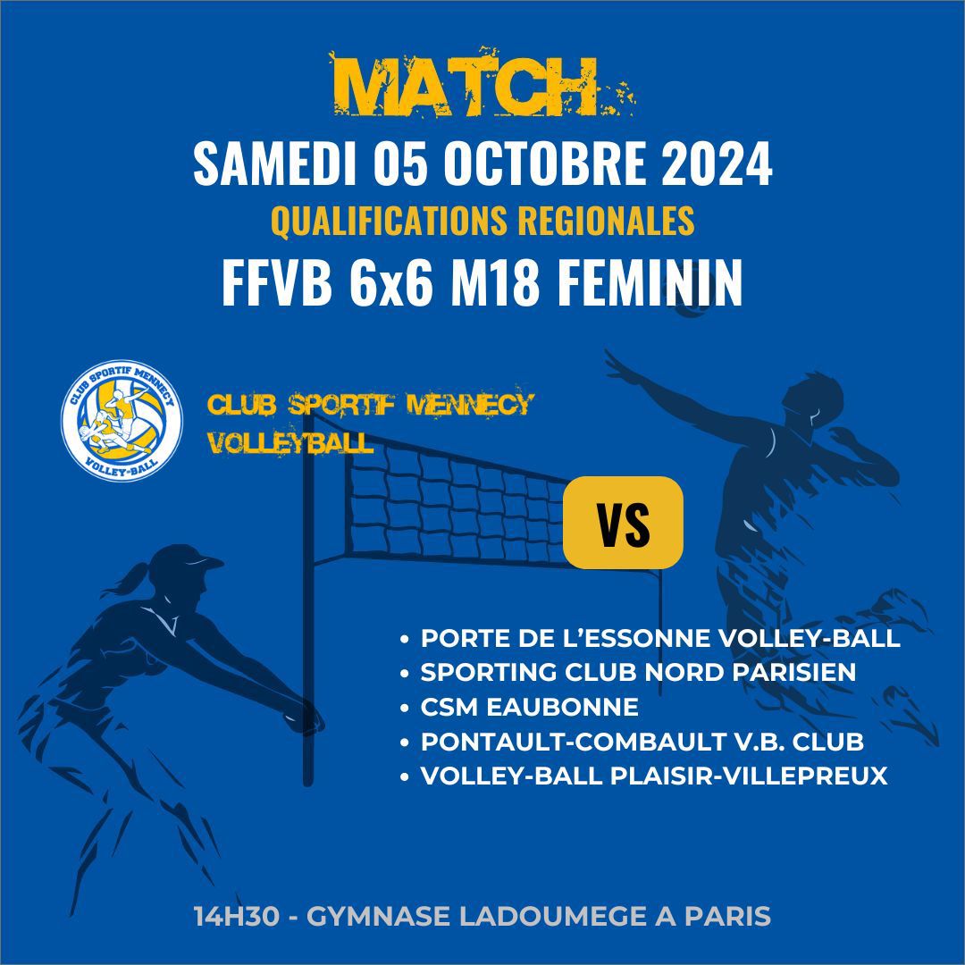 Match du week-end - 05/10/2024 - FFVB 6x6 M21 Féminin - QUALIF