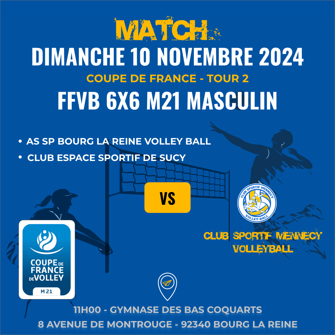 Match du 10/11/2024 - Coupe de France - FFVB 6x6 M21 Masculin