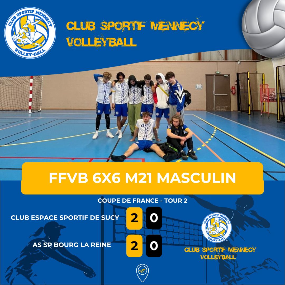 Résultats FFVB 6x6 M21 Masculin - 10 novembre 2024 - Coupe de France - 2ème Tour