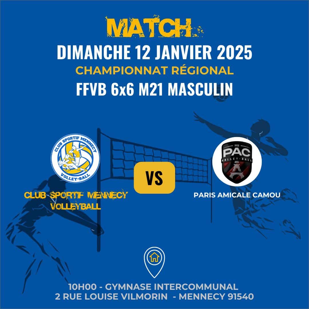 Match du 12/01/2025 - FFVB 6x6 M21 Masculin